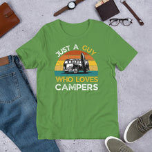 Load image into Gallery viewer, Just A Guy Who Loves Campers T shirt - J and P Hats 