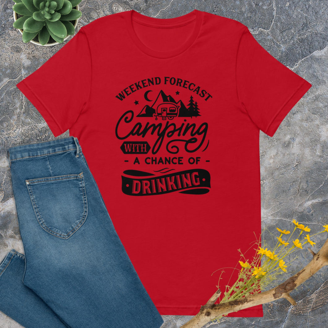 Camping fan t shirt, fun camping t shirt logo | j and p hats