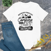 Load image into Gallery viewer, Camping fan t shirt, fun camping t shirt logo | j and p hats