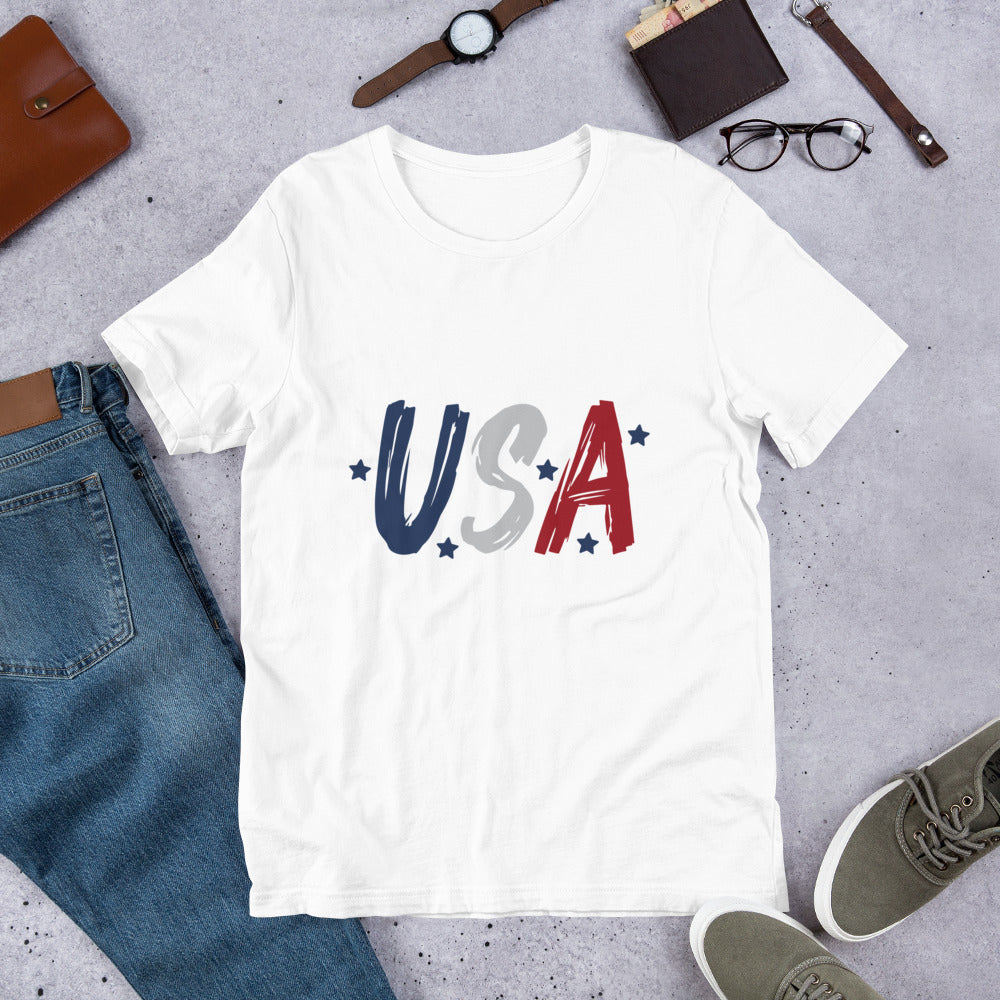 U S A 4th July America Americana American Pride Unisex Round neck T-Shirt - j and p hats