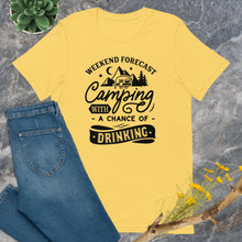 Load image into Gallery viewer, Camping fan t shirt, fun camping t shirt logo | j and p hats