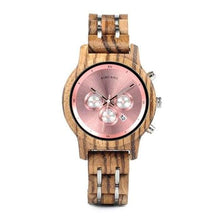 Load image into Gallery viewer, Women Watches Luxury Chronograph Date Quartz Watch Versatile Ladies Wooden Timepieces-J and p hats -
