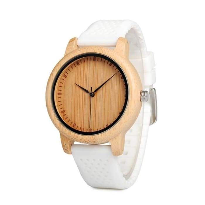 Womens Watches Luxury Bamboo Wood Timepieces Silicone strap-J and p hats -